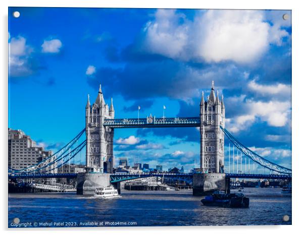 Cool tone Tower Bridge Acrylic by Mehul Patel