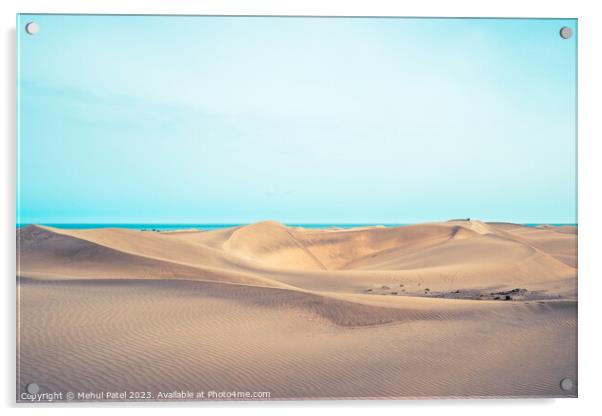 Cool toned image of the Dunas de Maspalomas (Sand dunes of Maspa Acrylic by Mehul Patel