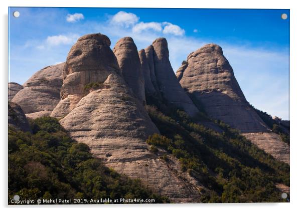 Rock formations of Montserrat - Catalunya, Spain Acrylic by Mehul Patel