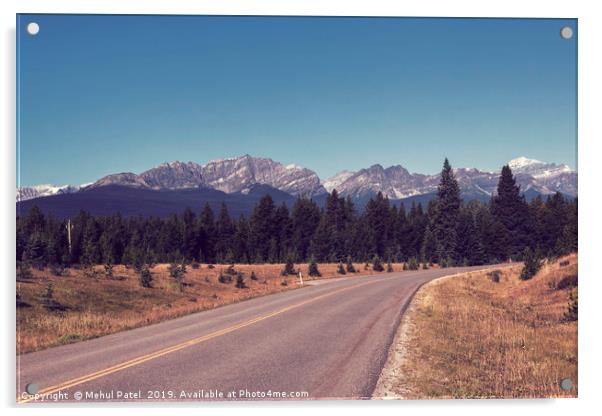 Roadside view - Rocky Mountains Acrylic by Mehul Patel