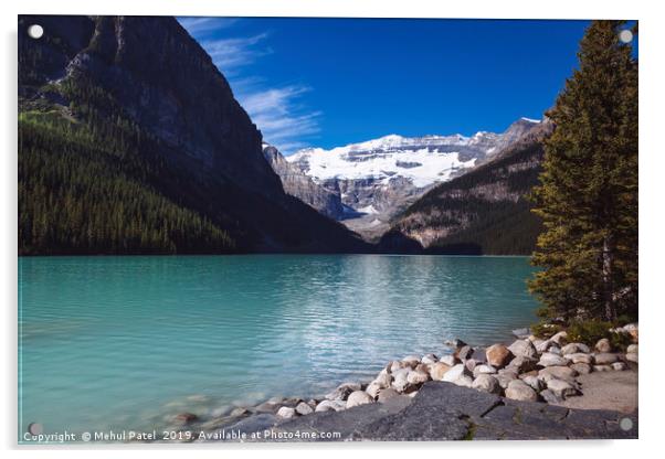 Turquoise coloured waters of Lake Louise, Banff Na Acrylic by Mehul Patel
