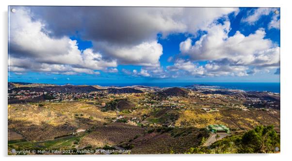 Panoramic viewpoint from Bandama across to Las Palmas de Gran Canaria Acrylic by Mehul Patel