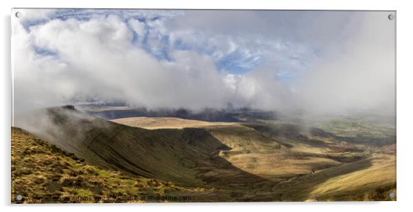 Pen Y Fan panorama Acrylic by Steve Adams