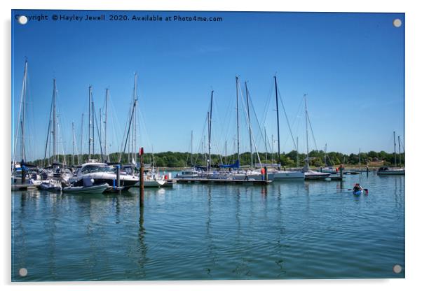 River Hamble Boats Acrylic by Hayley Jewell