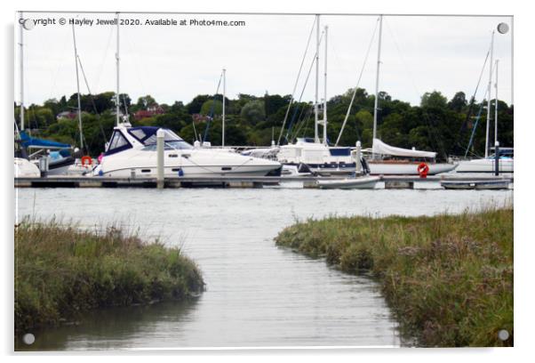 Swanwick Boats Acrylic by Hayley Jewell