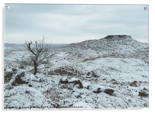 Roman Hill Fort Covered in Snow Acrylic by Elliott Griffiths