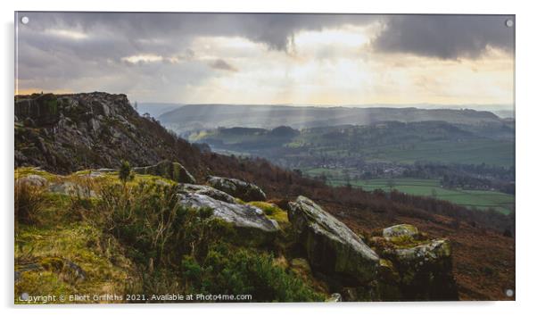 Overlooking Baslow Acrylic by Elliott Griffiths