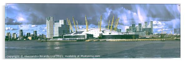 London Panorama - O2 Arena Acrylic by Alessandro Ricardo Uva