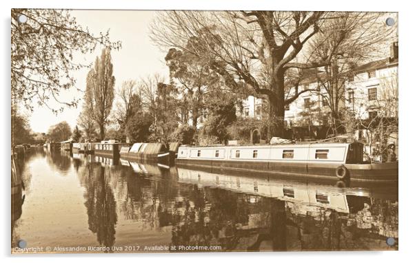 Vintage London canals Acrylic by Alessandro Ricardo Uva