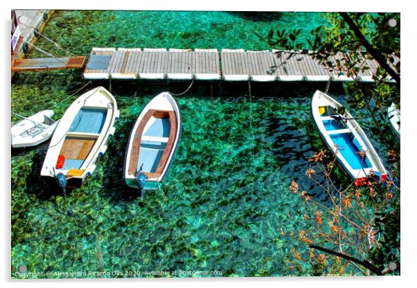 Wooden Boats - Amalfi Coast Acrylic by Alessandro Ricardo Uva