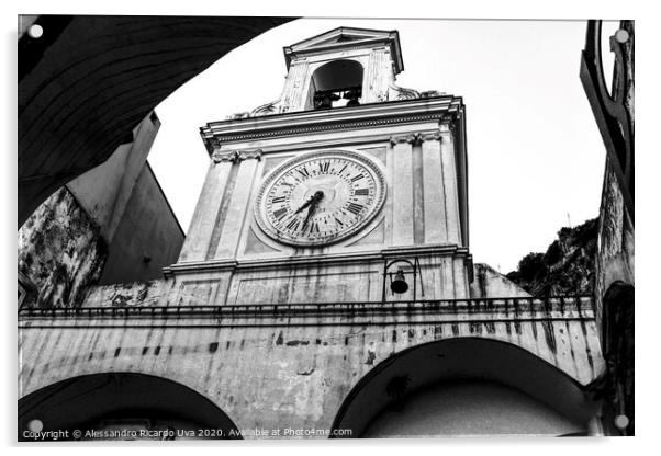 clock tower - Amalfi  Acrylic by Alessandro Ricardo Uva