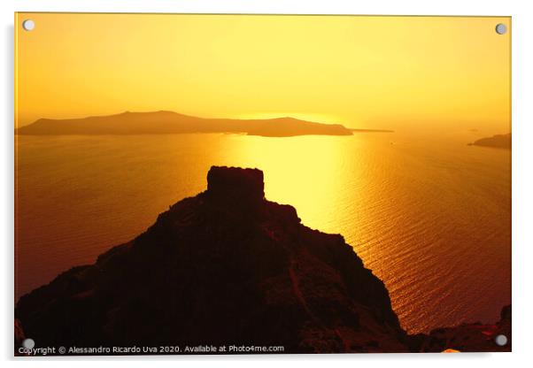 Amazing santorini sunset - Greece Acrylic by Alessandro Ricardo Uva