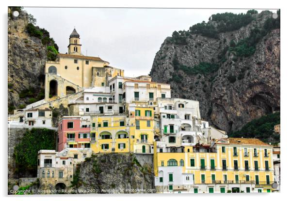 Amalfi Village Acrylic by Alessandro Ricardo Uva