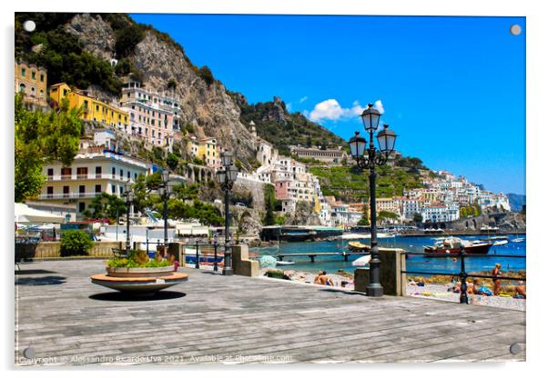 Italy Landscape - Amalfi Acrylic by Alessandro Ricardo Uva