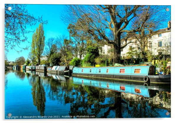 Little Venice - London Acrylic by Alessandro Ricardo Uva