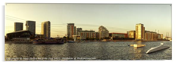London Royal Victoria Dock Panorama Acrylic by Alessandro Ricardo Uva