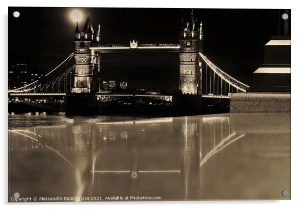London Tower Bridge Acrylic by Alessandro Ricardo Uva
