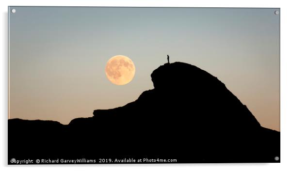 Full moon rising over Haytor Rock Acrylic by Richard GarveyWilliams