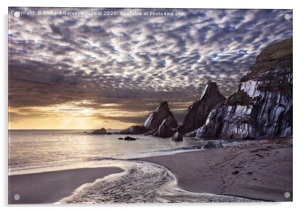 Dusk at Westcombe Bay Acrylic by Richard GarveyWilliams