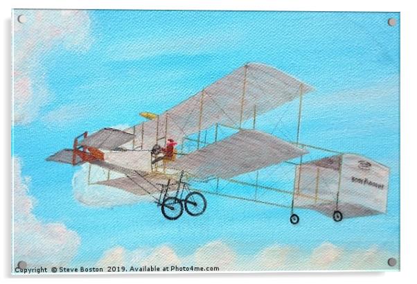 1908 Farman-Voisin Biplane Acrylic by Steve Boston