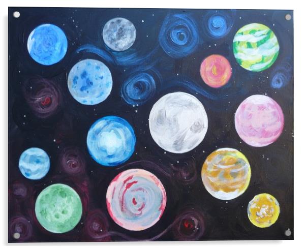 Planets Acrylic by Steve Boston