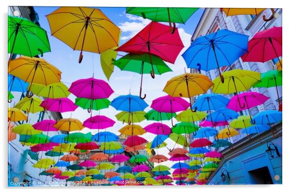 A colorful umbrella Acrylic by M. J. Photography