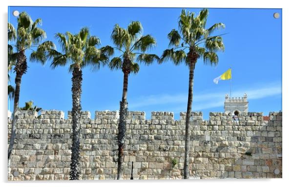 The Old City walls is square and big walled area w Acrylic by M. J. Photography