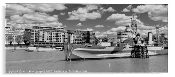HMS Belfast light cruiser that was built for the R Acrylic by M. J. Photography