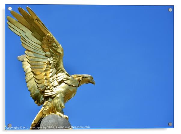 Golden Eagle, part of the Royal Air Force Memorial Acrylic by M. J. Photography