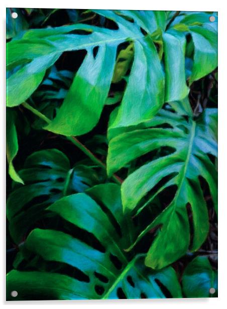 Trendy tropical leaves decoration Acrylic by Wdnet Studio