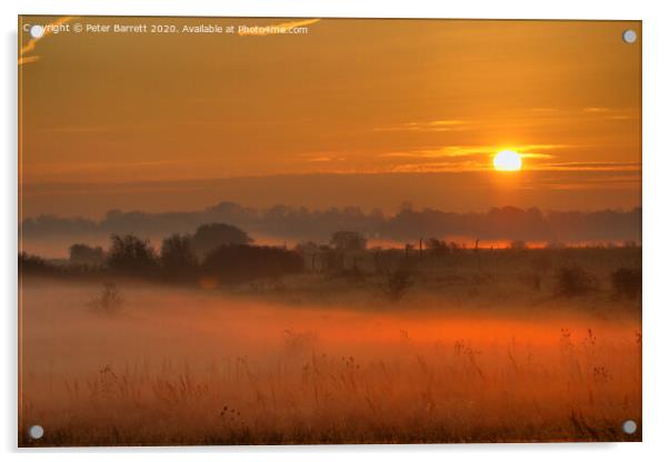 Misty Morning Sunrise Acrylic by Peter Barrett