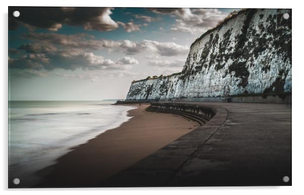 Dumpton Gap Cliffs Acrylic by Sam Bradley