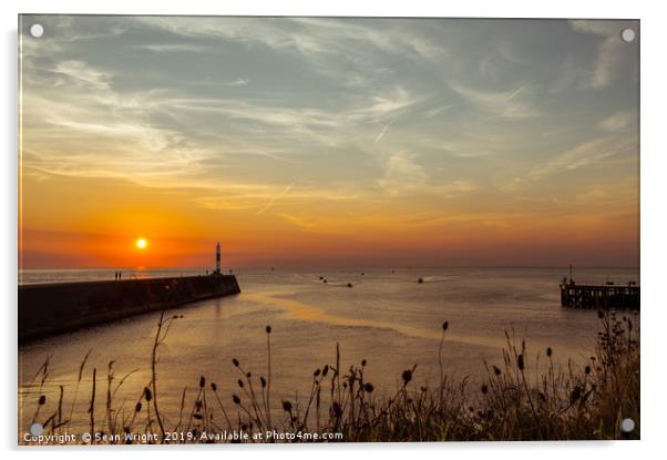 Aberystwyth Harbour at Sunset Acrylic by Sean Wright