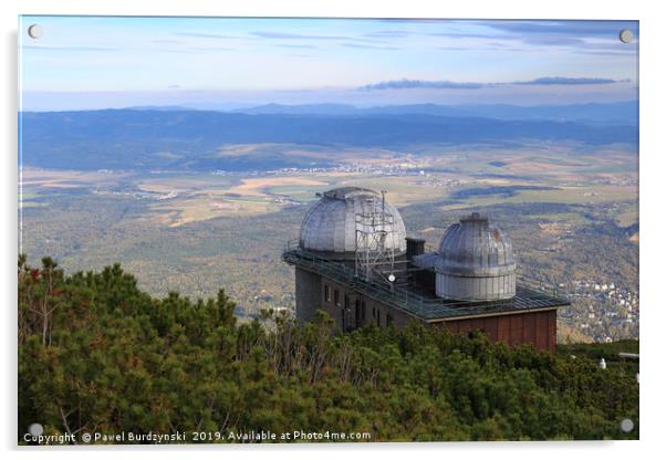 Mountain observatory Acrylic by Pawel Burdzynski