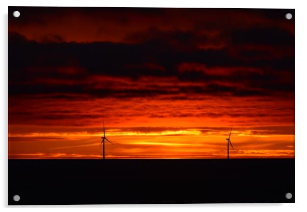 Windmill sunrise at Newbiggin-by-the-Sea  Acrylic by Richard Dixon