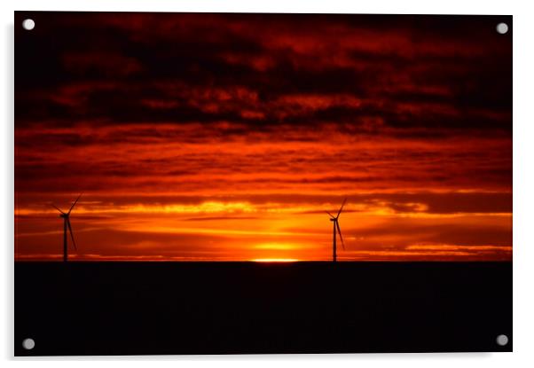 Windmill sunrise at Newbiggin-by-the-Sea  Acrylic by Richard Dixon