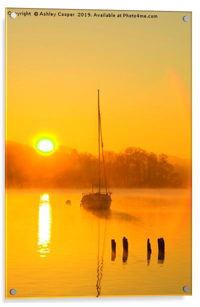 Windermere sunrise. Acrylic by Ashley Cooper