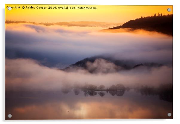 Windermere mist. Acrylic by Ashley Cooper