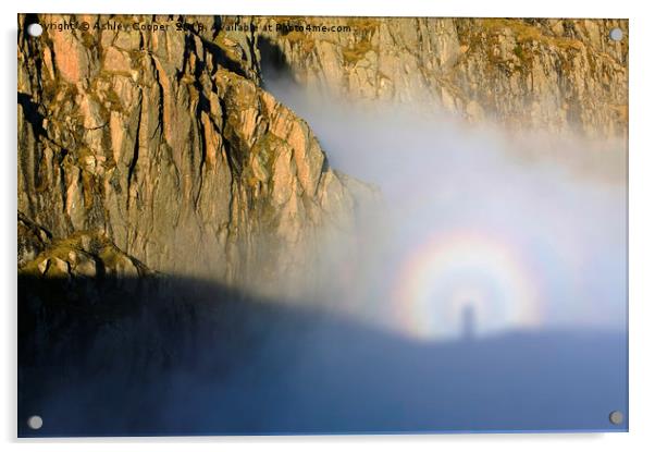 Brocken Spectre crag. Acrylic by Ashley Cooper