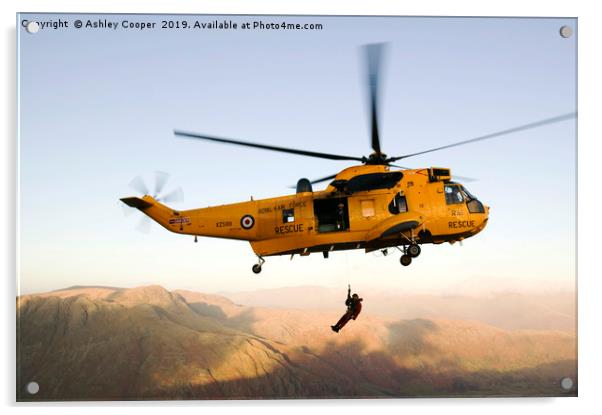 Sea King rescue. Acrylic by Ashley Cooper