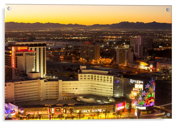 Las Vegas dawn. Acrylic by Ashley Cooper