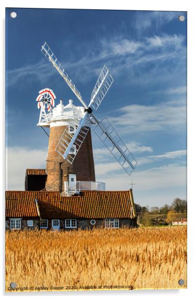 Cley mill autumn Acrylic by Ashley Cooper