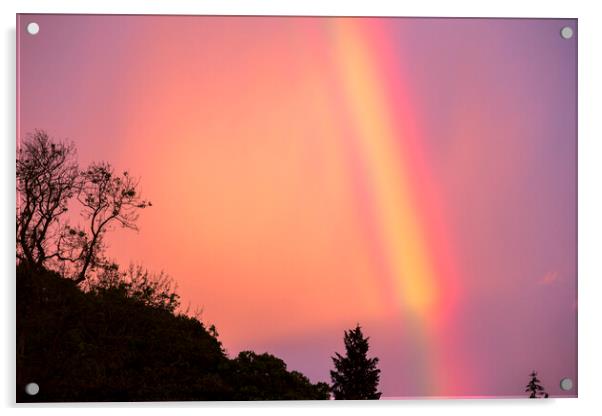 Rainbow sunset Acrylic by Ashley Cooper