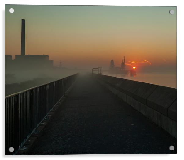 Tilbury Power Station at sunrise Acrylic by Peter Smith