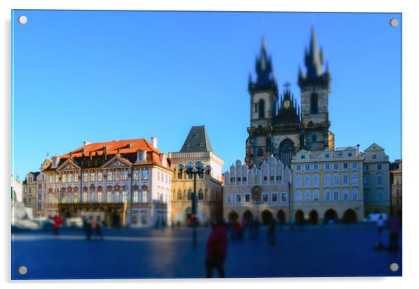 Old town square in Prague Acrylic by Jelena Maksimova