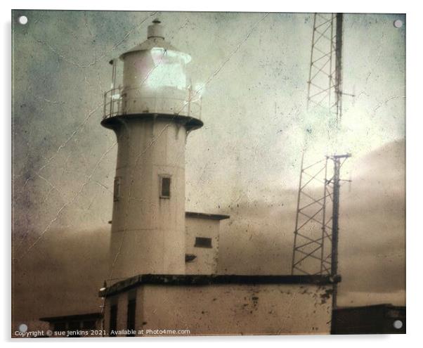 ye olde lighthouse.  Acrylic by sue jenkins