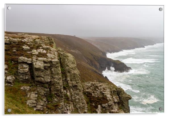 St Agnes Head in Cornwall Acrylic by Carolyn Barnard