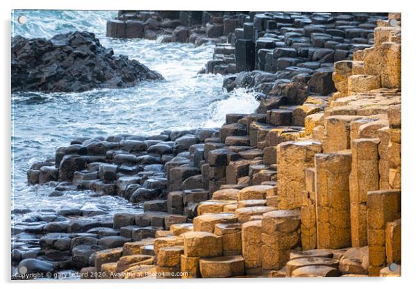 Abstract  view of the Giants Causeway Acrylic by gary telford