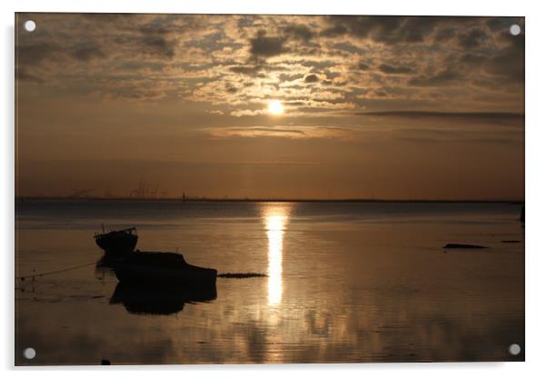 sunrising at strand in gillingham kent Acrylic by zoe knight