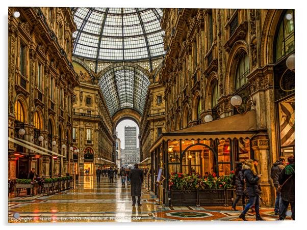 Stores in Milan gallery. Italy europe Acrylic by Mario Koufios